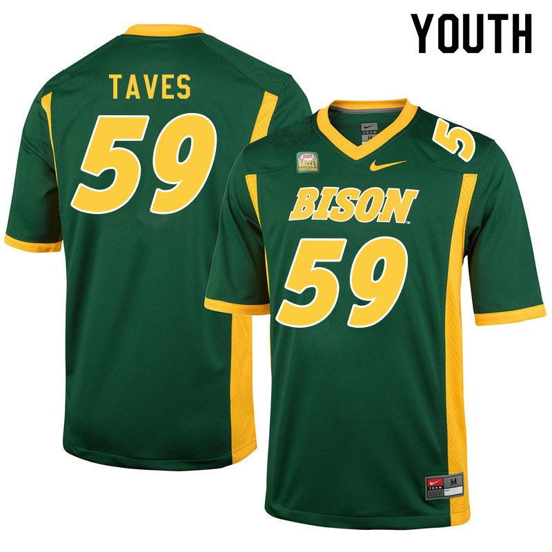Youth #59 Dylan Taves North Dakota State Bison College Football Jerseys Sale-Green - Click Image to Close